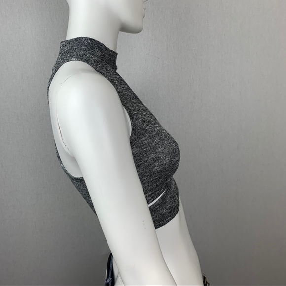 NWT Knit Open Front Crop Busty Racerback Tank Top - Picture 10 of 16